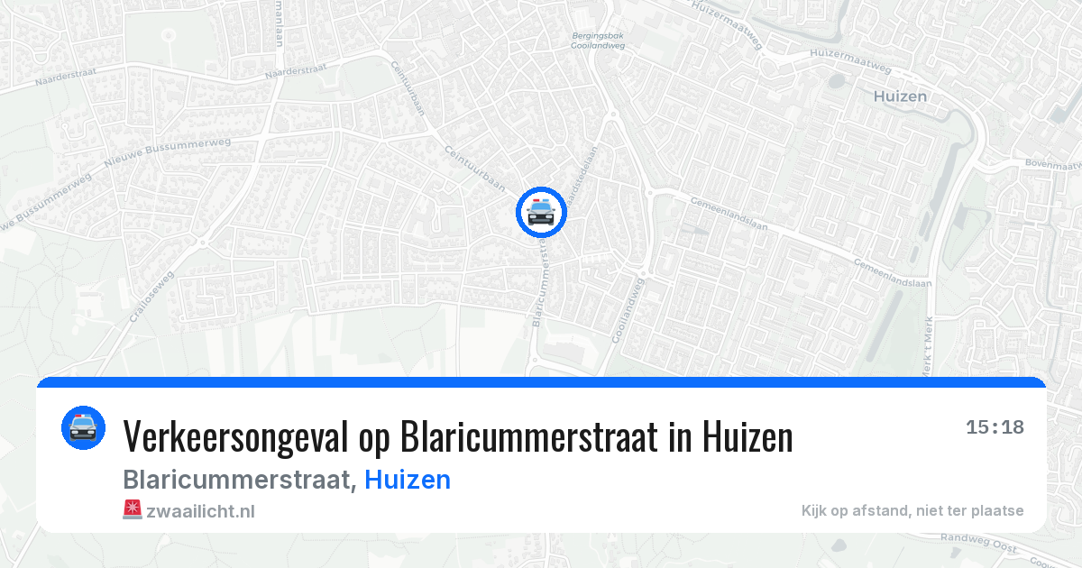 Verkeersongeval op Blaricummerstraat in Huizen — 24 mei 2026