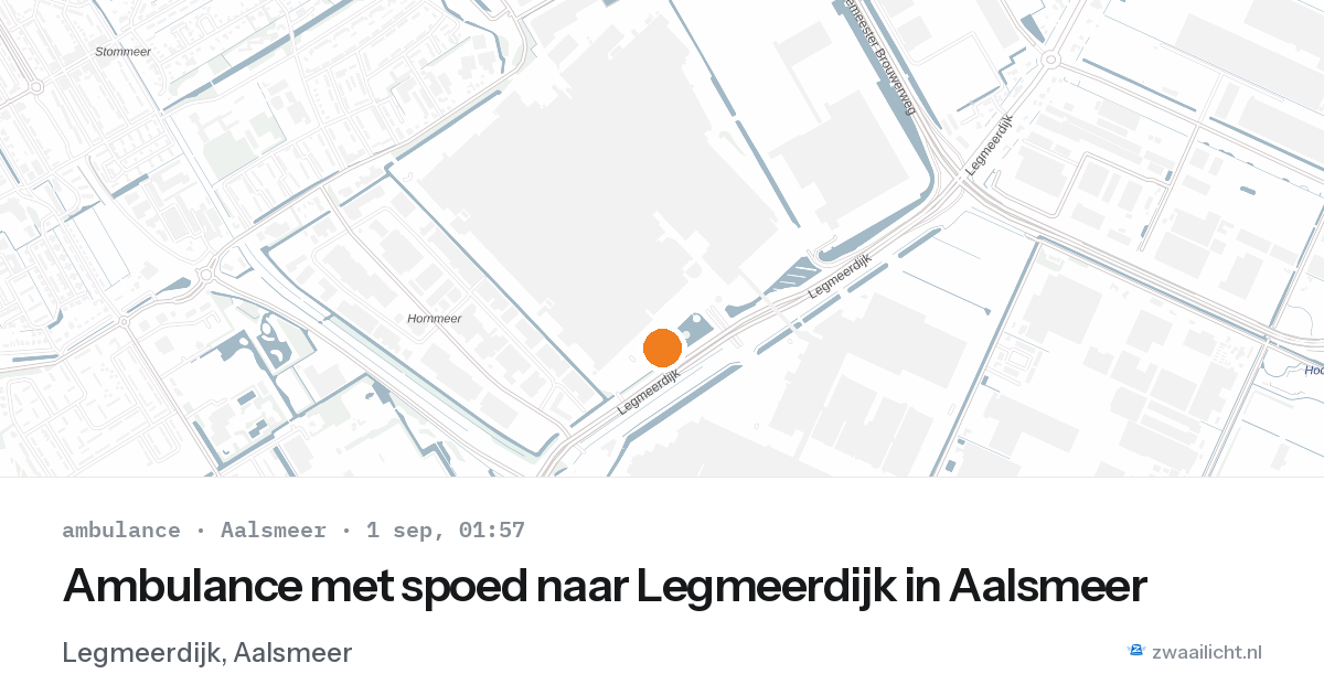 Ambulance met spoed naar Legmeerdijk in Aalsmeer — 31 aug 2026