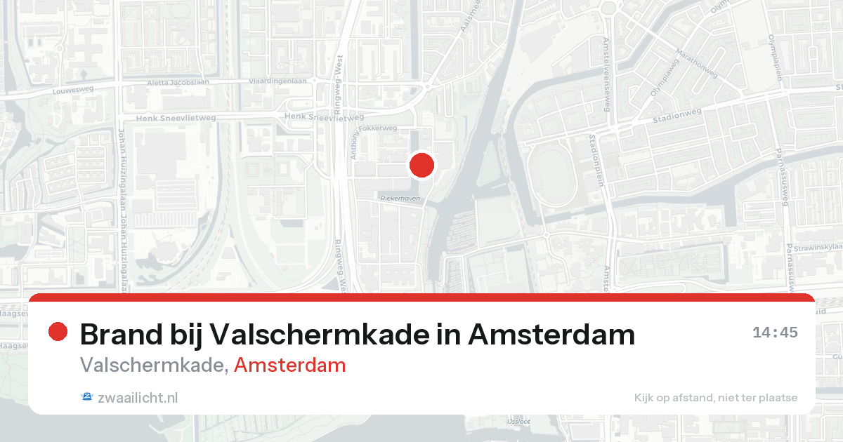 Brand bij Valschermkade in Amsterdam — 26 jul 2026