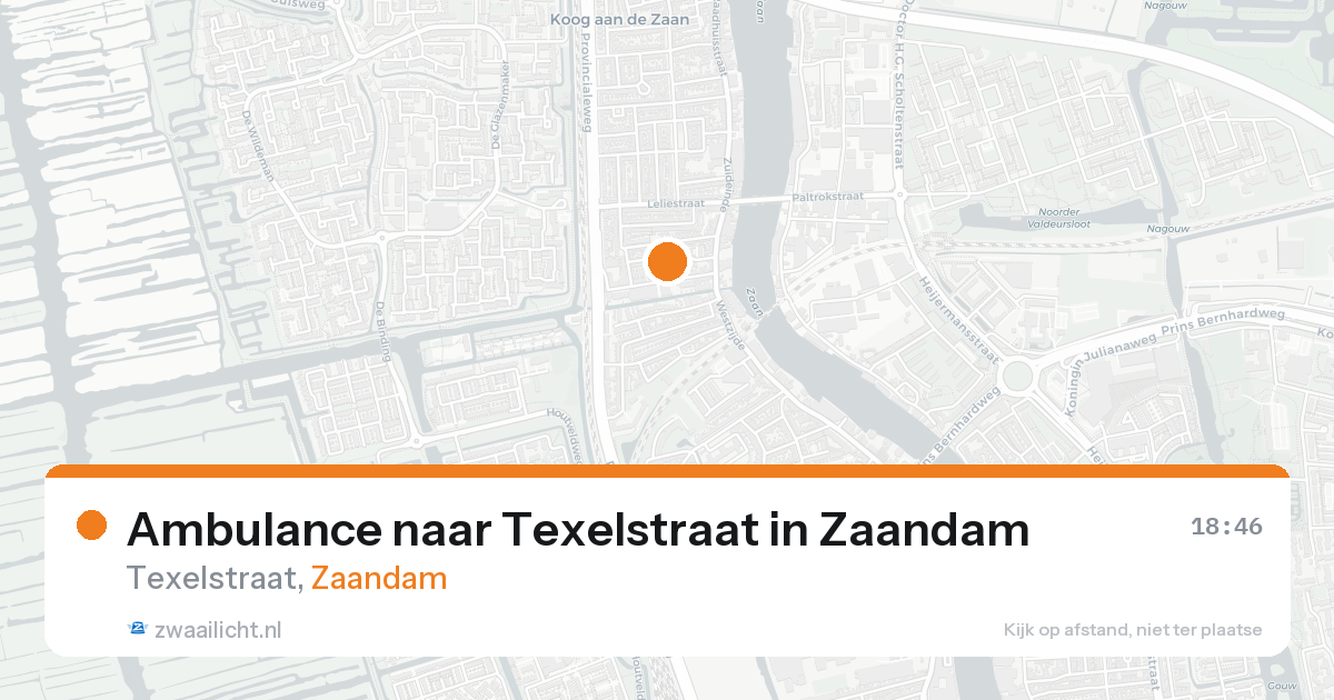 Ambulance naar Texelstraat in Zaandam — 18 aug 2026