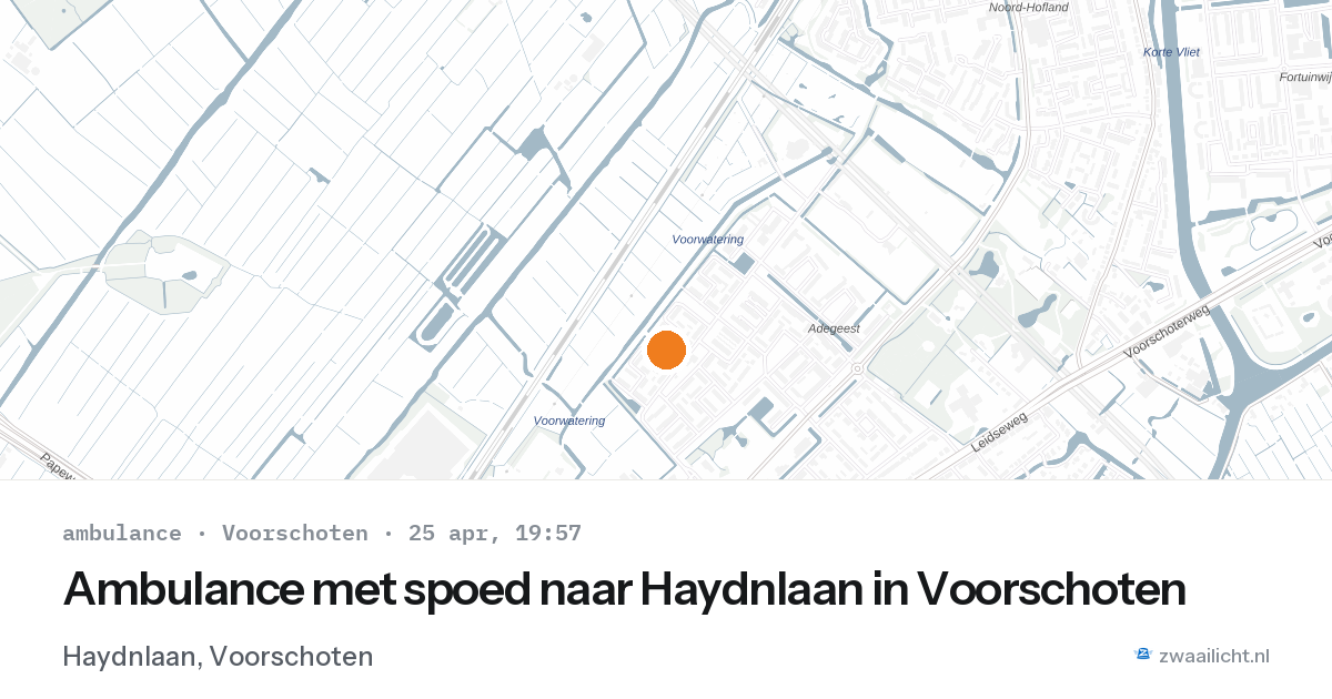 Ambulance met spoed naar Haydnlaan in Voorschoten — 25 apr 2026