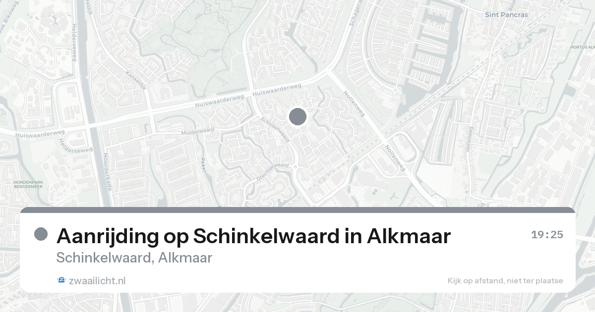 Aanrijding op Schinkelwaard in Alkmaar — 31 jan 2026