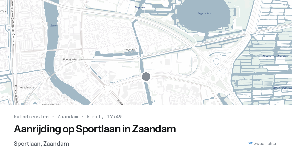 Aanrijding op Sportlaan in Zaandam — 6 mrt 2026