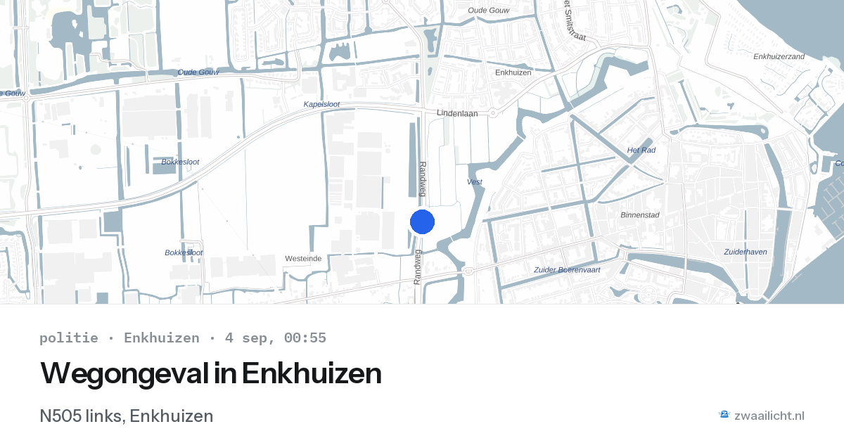 Wegongeval in Enkhuizen — 3 sep 2026