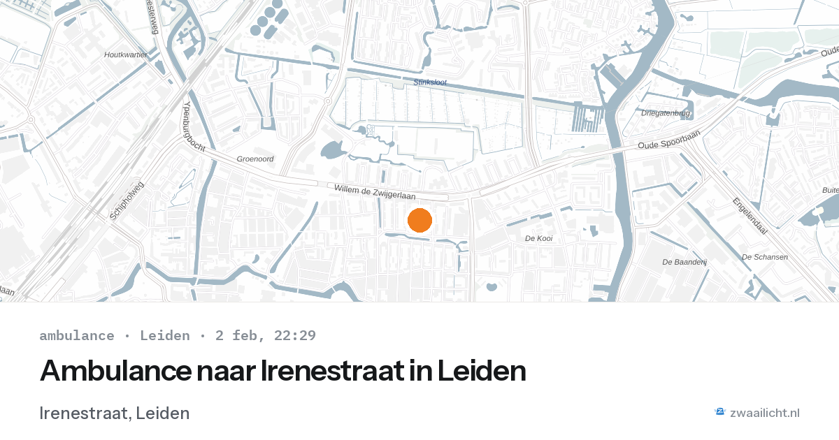 Ambulance naar Irenestraat in Leiden — 2 feb 2026
