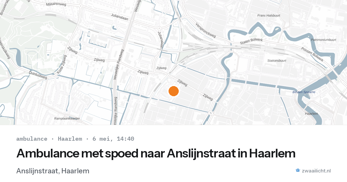 Ambulance met spoed naar Anslijnstraat in Haarlem — 6 mei 2026