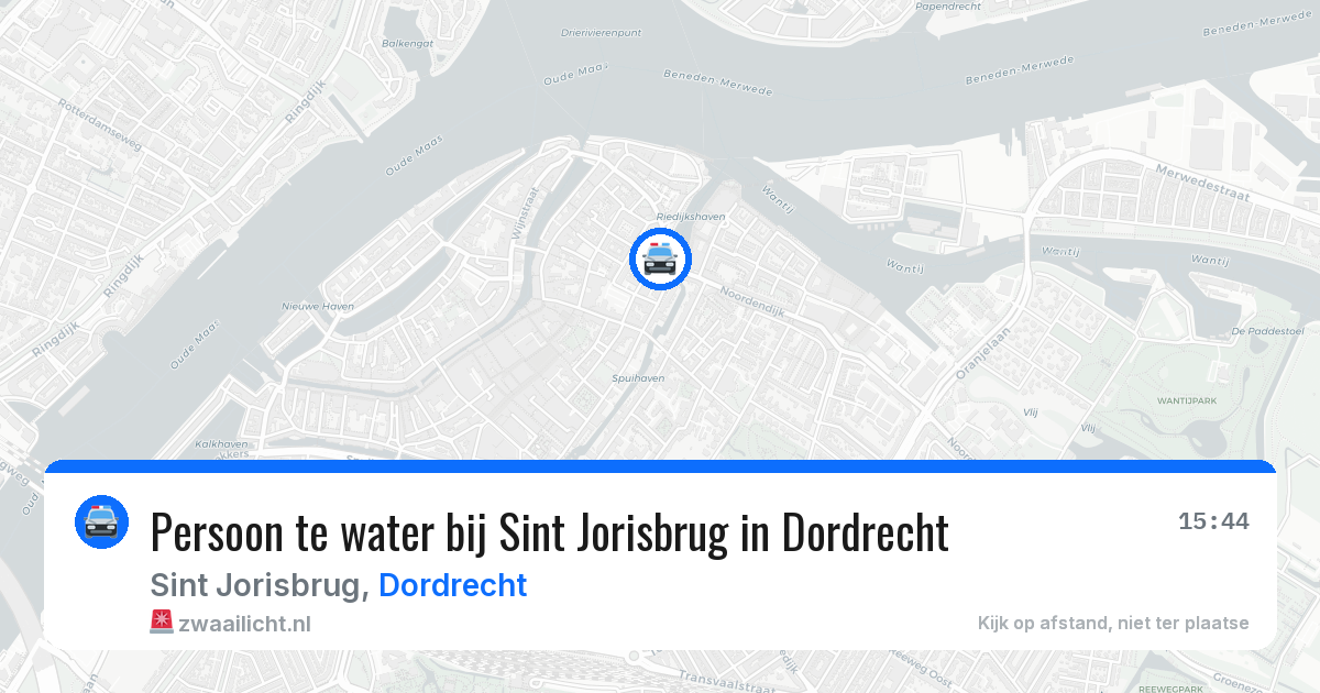 Persoon te water bij Sint Jorisbrug in Dordrecht — 10 mrt 2026