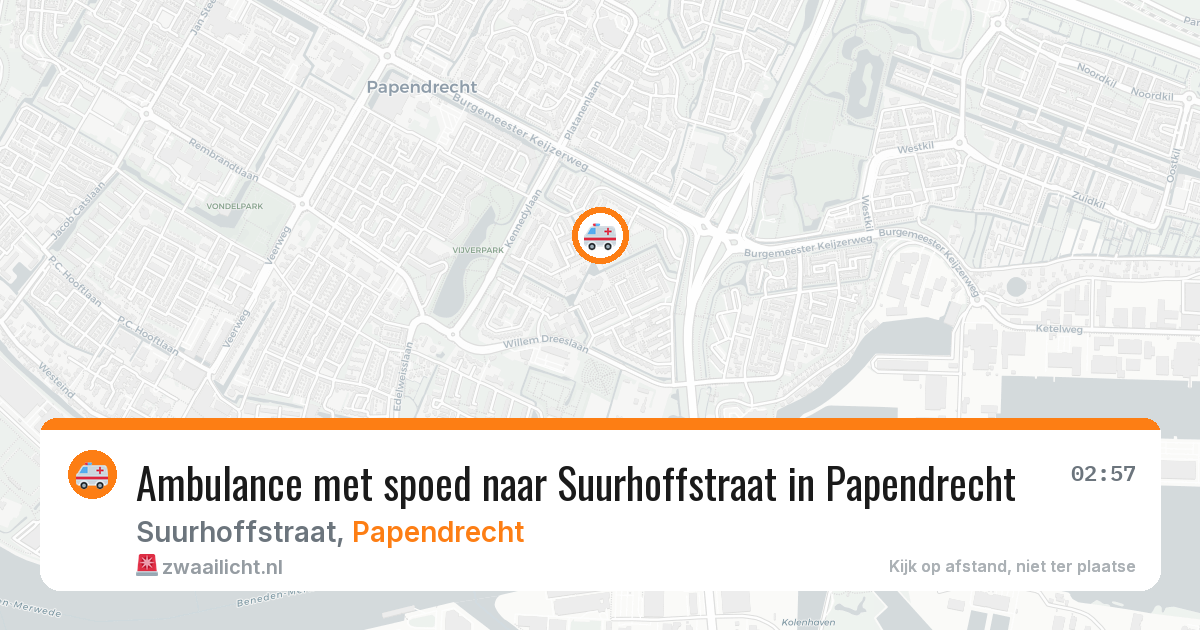 Ambulance met spoed naar Suurhoffstraat in Papendrecht — 18 jul 2026