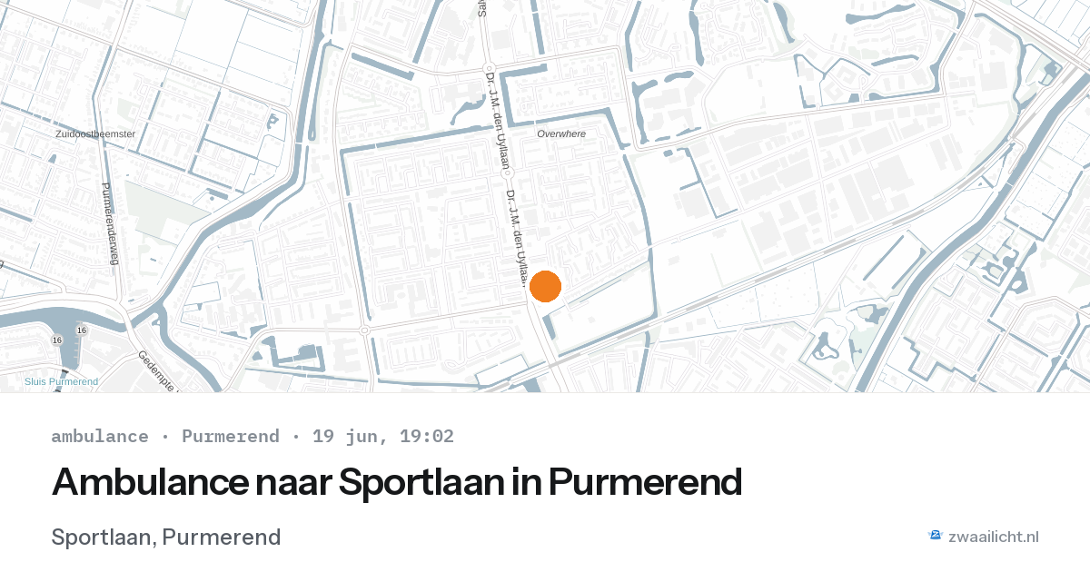 Ambulance naar Sportlaan in Purmerend — 19 jun 2026