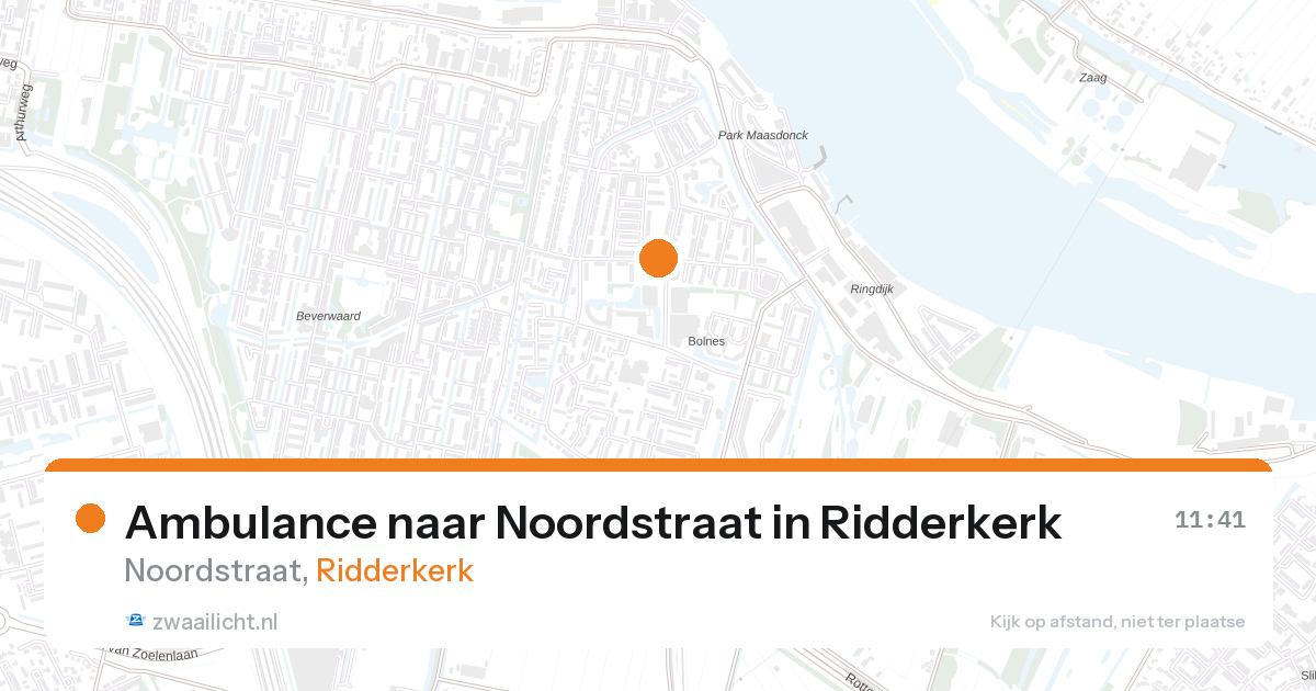 Ambulance naar Noordstraat in Ridderkerk — 27 aug 2026