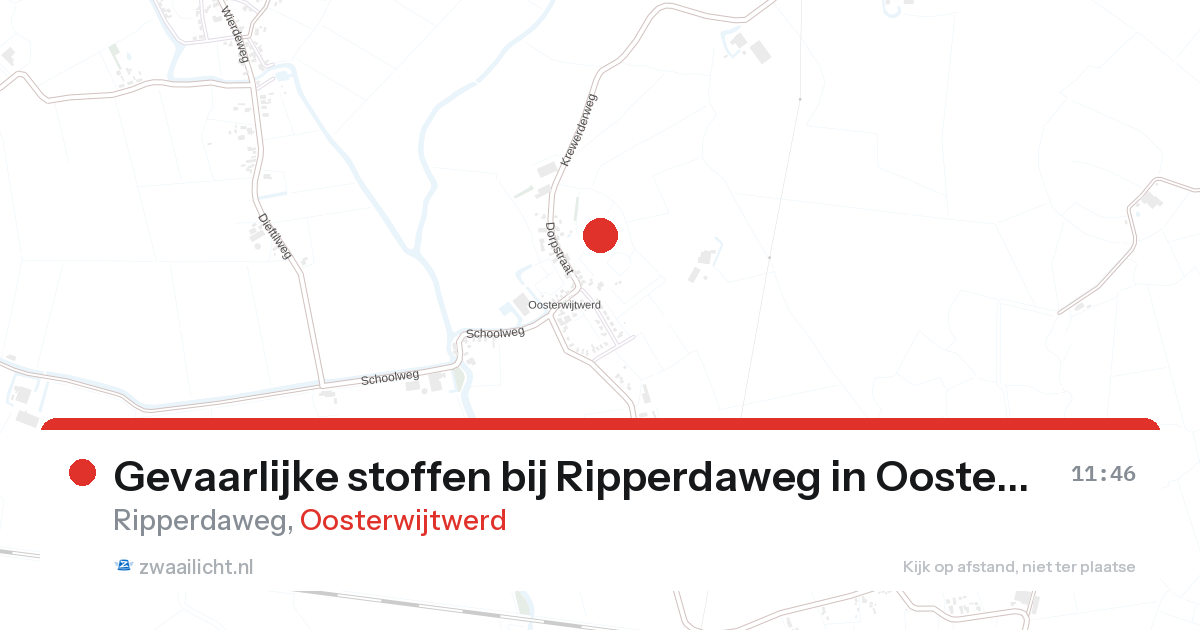 Gevaarlijke stoffen bij Ripperdaweg in Oosterwijtwerd — 26 aug 2026