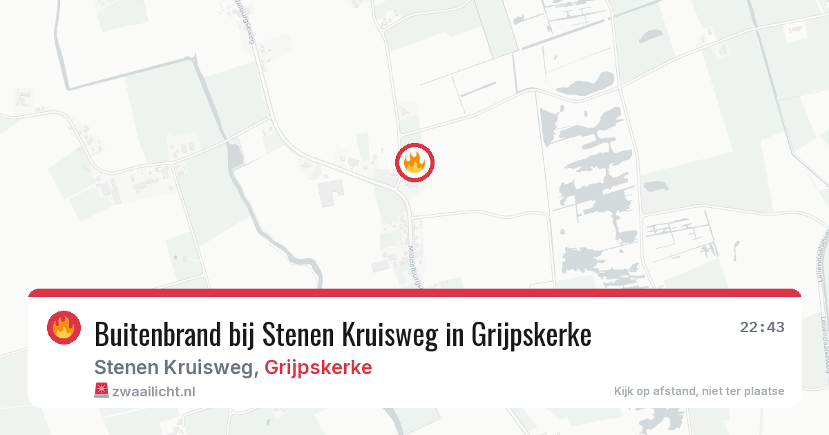 Buitenbrand bij Stenen Kruisweg in Grijpskerke — 30 jul 2026