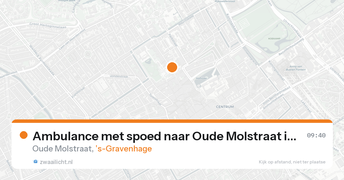 Ambulance met spoed naar Oude Molstraat in 's-Gravenhage — 15 aug 2026