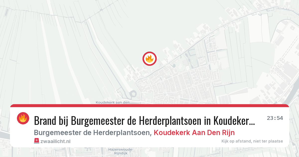 Brand bij Burgemeester de Herderplantsoen in Koudekerk Aan Den Rijn — 23 jun 2026