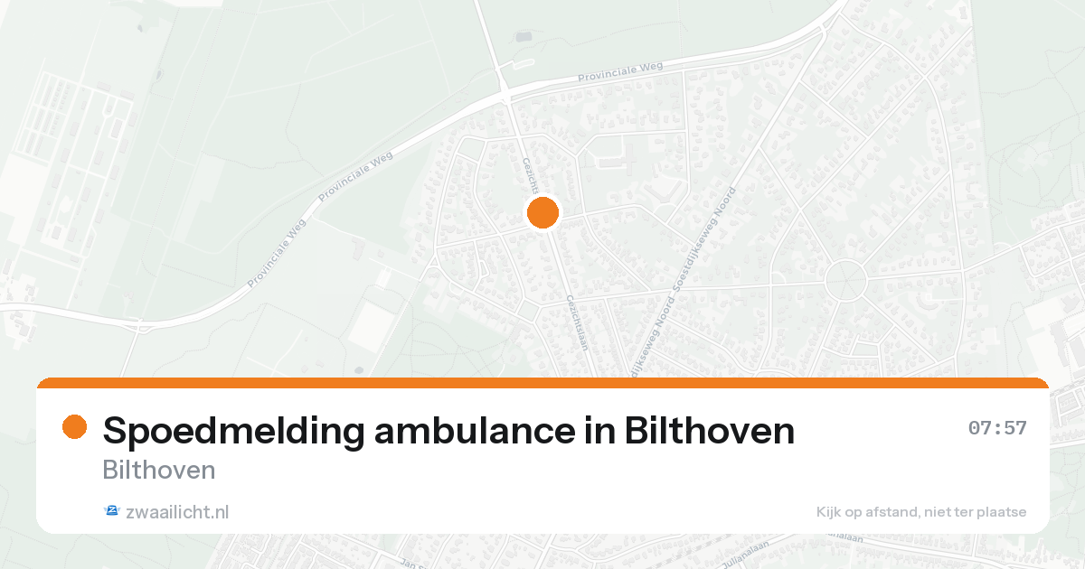 Spoedmelding ambulance in Bilthoven — 16 aug 2026