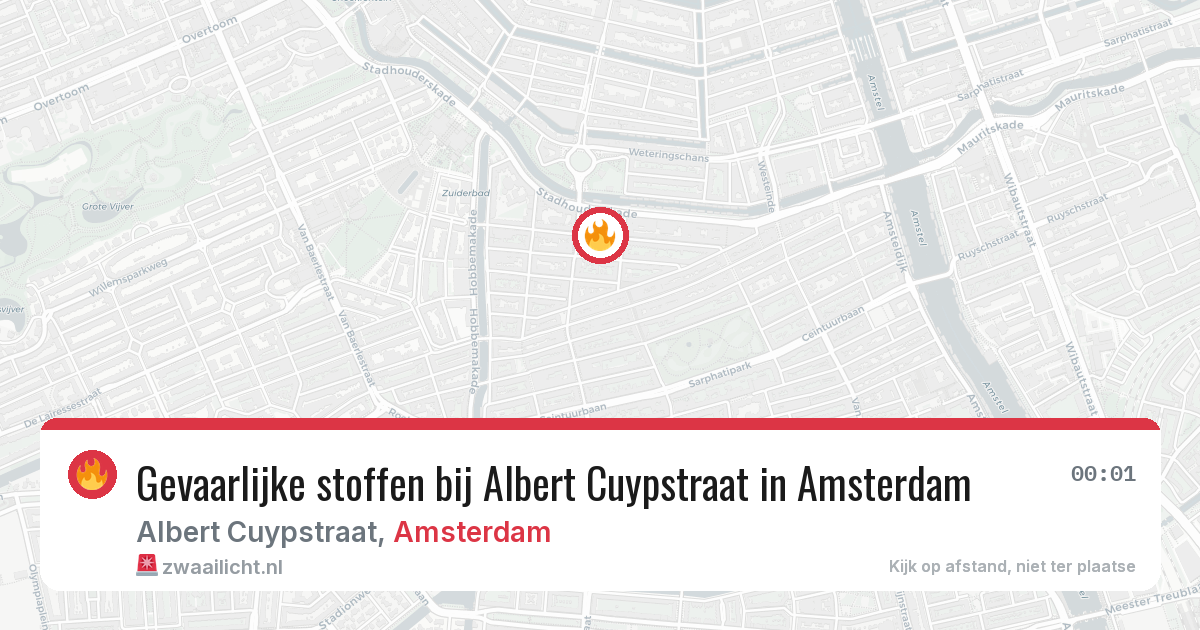 Gevaarlijke stoffen bij Albert Cuypstraat in Amsterdam — 16 mrt 2026