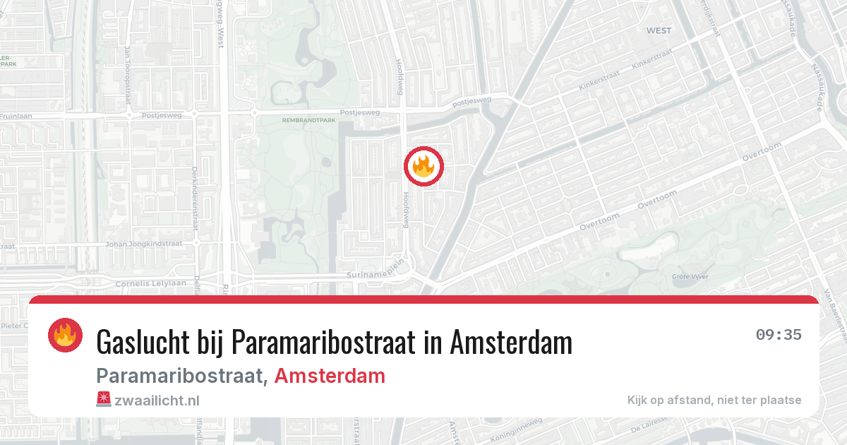 Gaslucht bij Paramaribostraat in Amsterdam — 18 mrt 2026