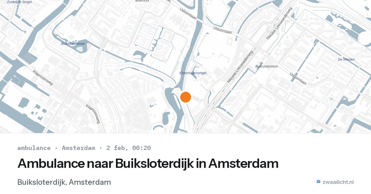 Ambulance naar Buiksloterdijk in Amsterdam — 1 feb 2026