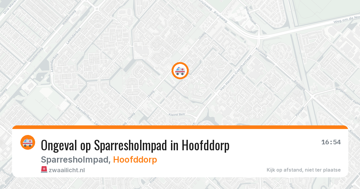 Ongeval op Sparresholmpad in Hoofddorp — 14 aug 2026