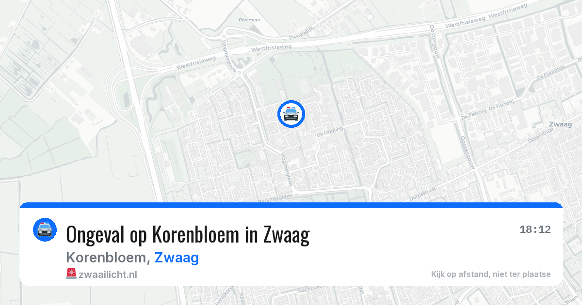 Ongeval op Korenbloem in Zwaag — 10 jul 2026