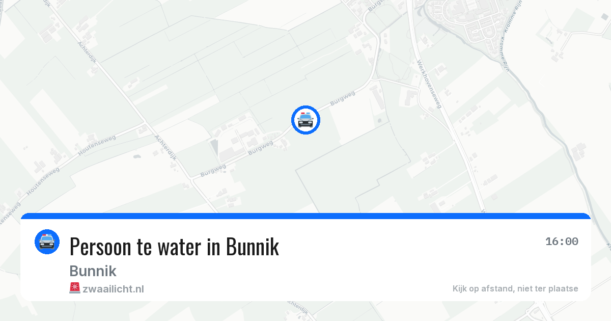 Persoon te water in Bunnik — 12 jun 2026