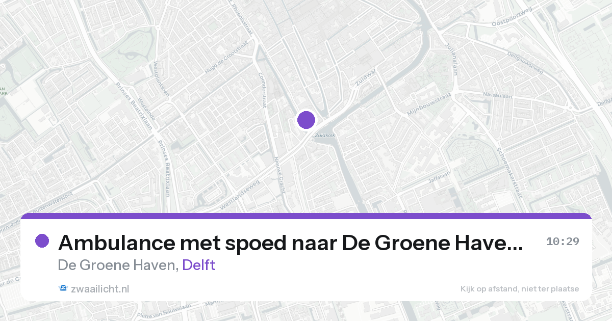Ambulance met spoed naar De Groene Haven in Delft — 22 aug 2026