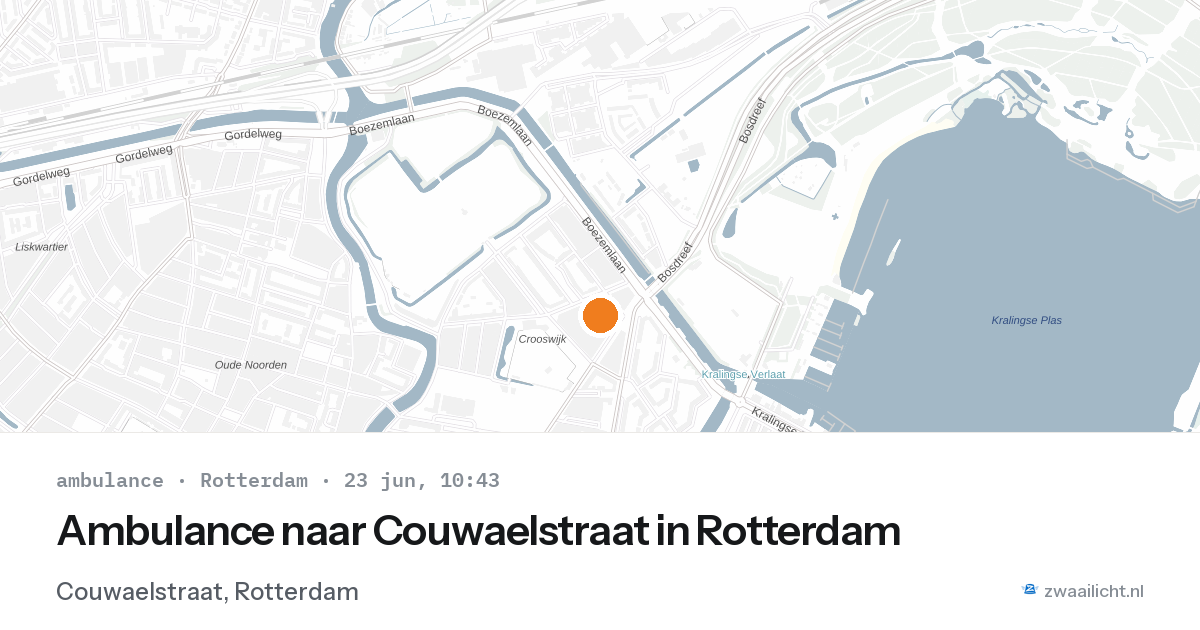 Ambulance naar Couwaelstraat in Rotterdam — 23 jun 2026