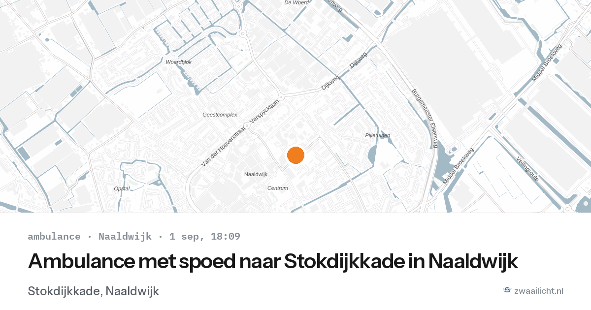 Ambulance met spoed naar Stokdijkkade in Naaldwijk — 1 sep 2026