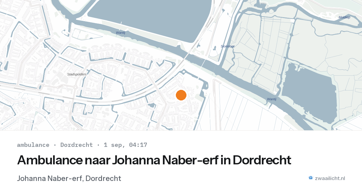 Ambulance naar Johanna Naber-erf in Dordrecht — 1 sep 2026
