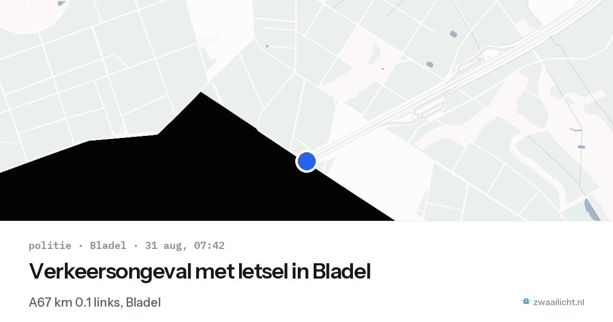Verkeersongeval met letsel in Bladel — 31 aug 2026