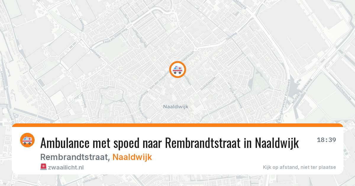 Ambulance met spoed naar Rembrandtstraat in Naaldwijk — 16 apr 2026