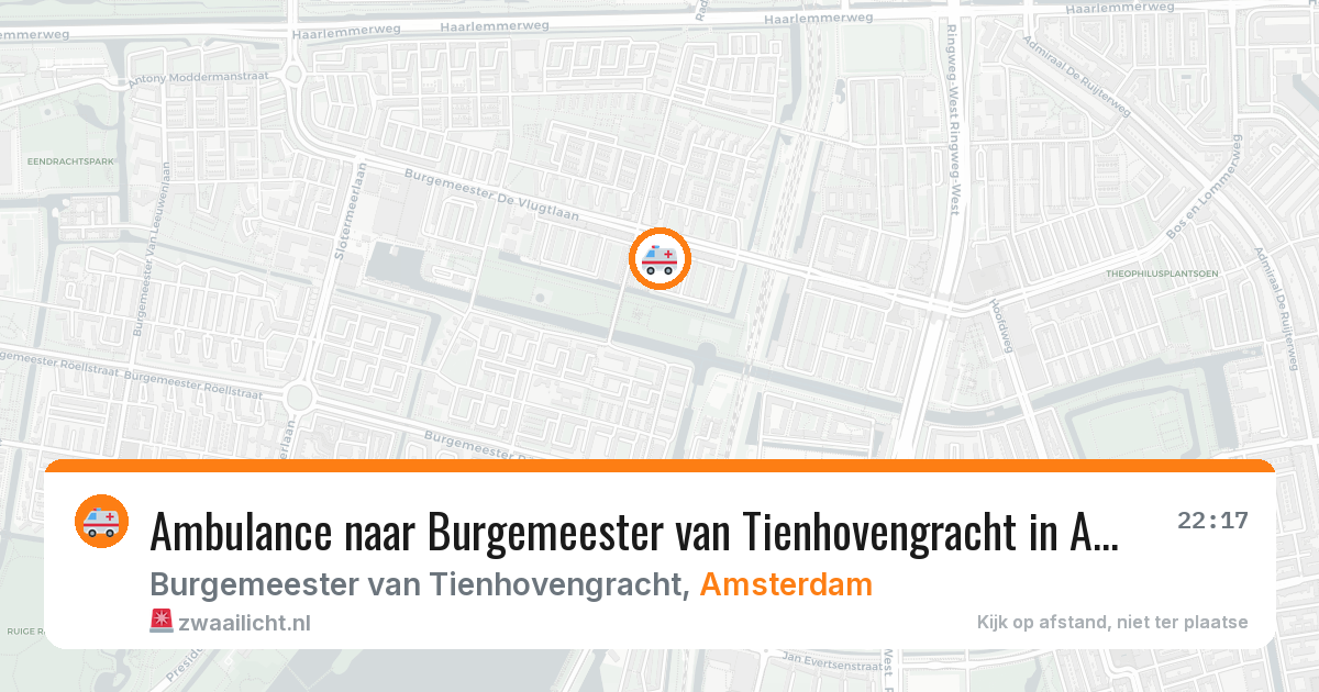 Ambulance naar Burgemeester van Tienhovengracht in Amsterdam — 8 jul 2026