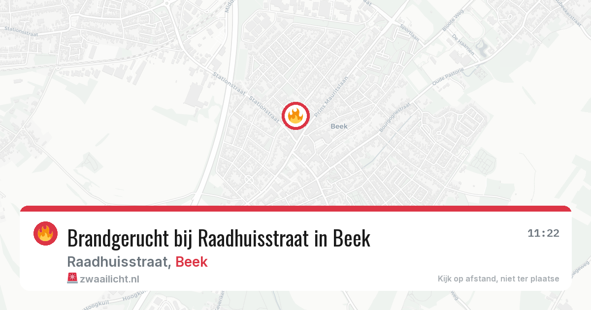 Brandgerucht bij Raadhuisstraat in Beek — 16 jul 2026