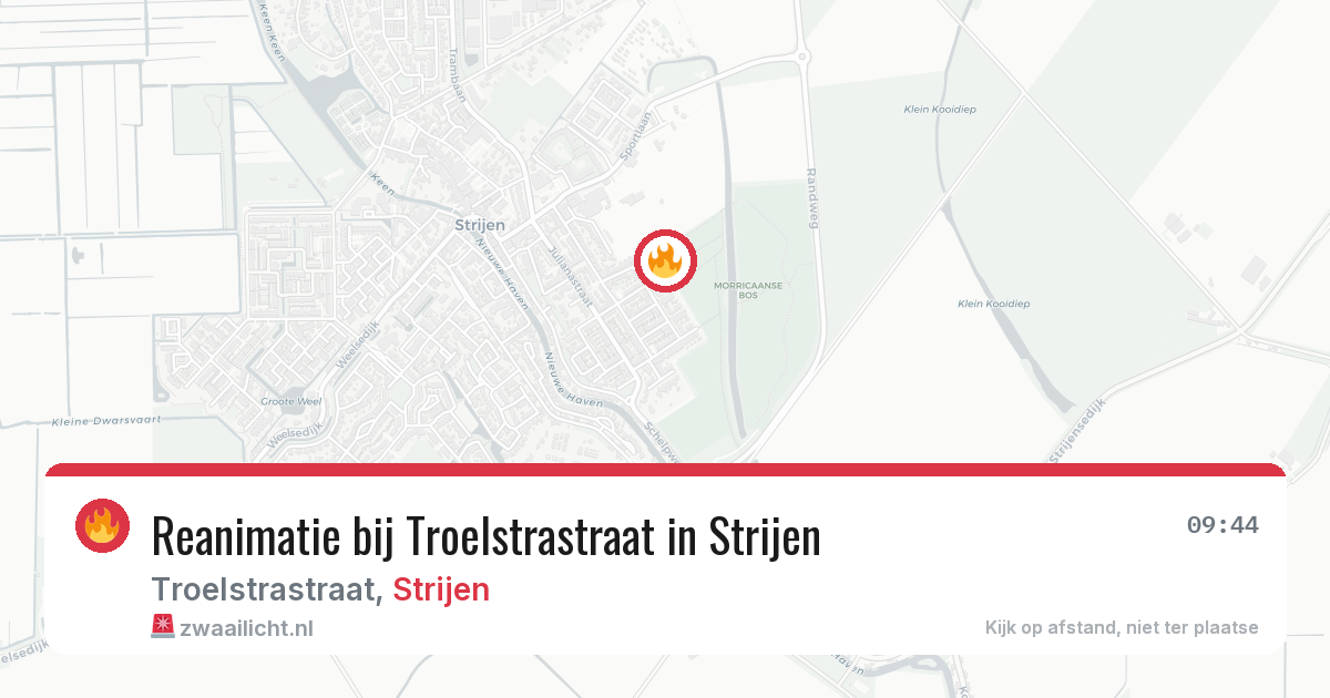Reanimatie bij Troelstrastraat in Strijen — 11 aug 2026