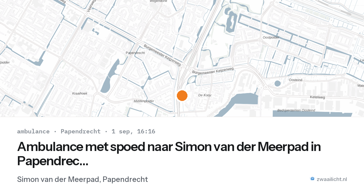 Ambulance met spoed naar Simon van der Meerpad in Papendrecht — 1 sep 2026