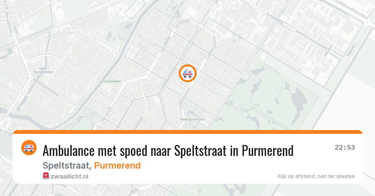 Ambulance met spoed naar Speltstraat in Purmerend — 26 apr 2026