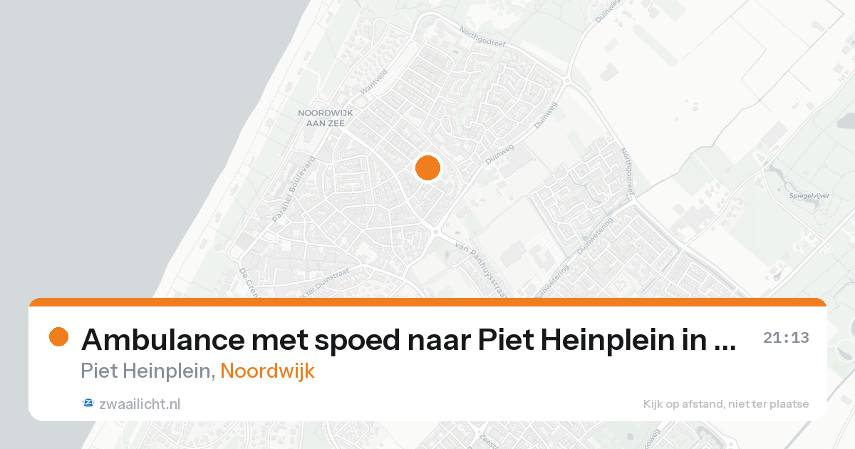 Ambulance met spoed naar Piet Heinplein in Noordwijk — 26 mei 2026