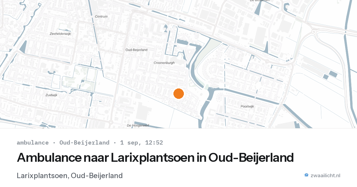 Ambulance naar Larixplantsoen in Oud-Beijerland — 1 sep 2026