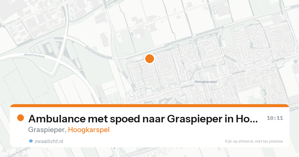 Ambulance met spoed naar Graspieper in Hoogkarspel — 19 aug 2026