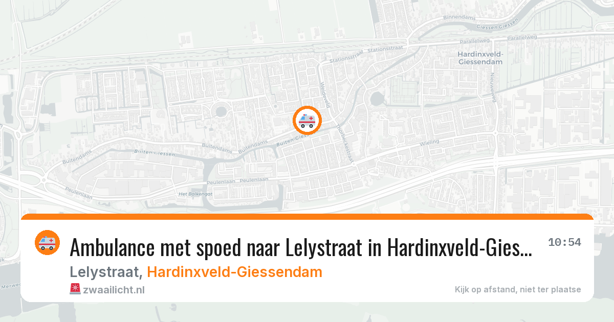 Ambulance met spoed naar Lelystraat in Hardinxveld-Giessendam — 20 jun 2026