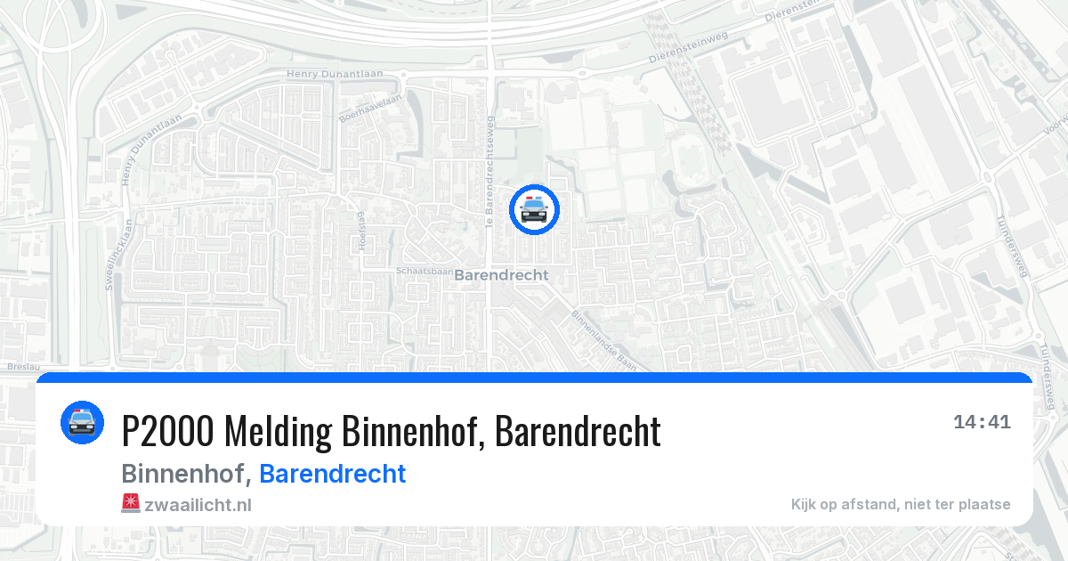 P2000 Melding Binnenhof, Barendrecht — 15 jul 2026