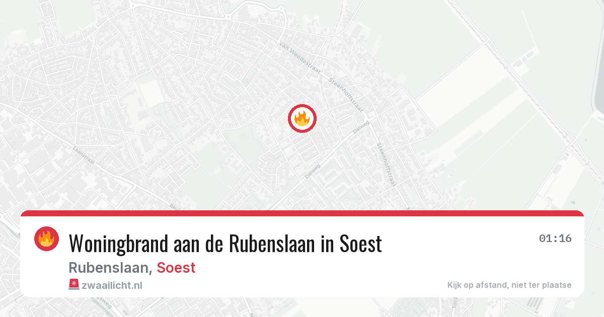 Woningbrand aan de Rubenslaan in Soest — 29 apr 2026