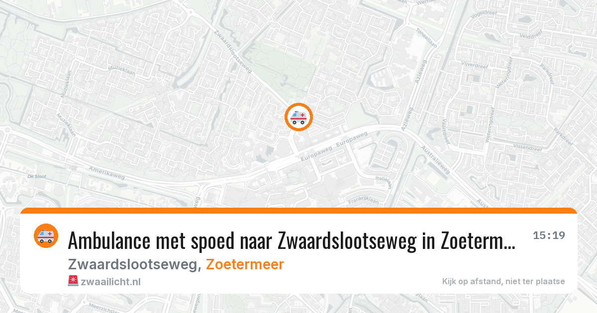 Ambulance met spoed naar Zwaardslootseweg in Zoetermeer — 2 apr 2026
