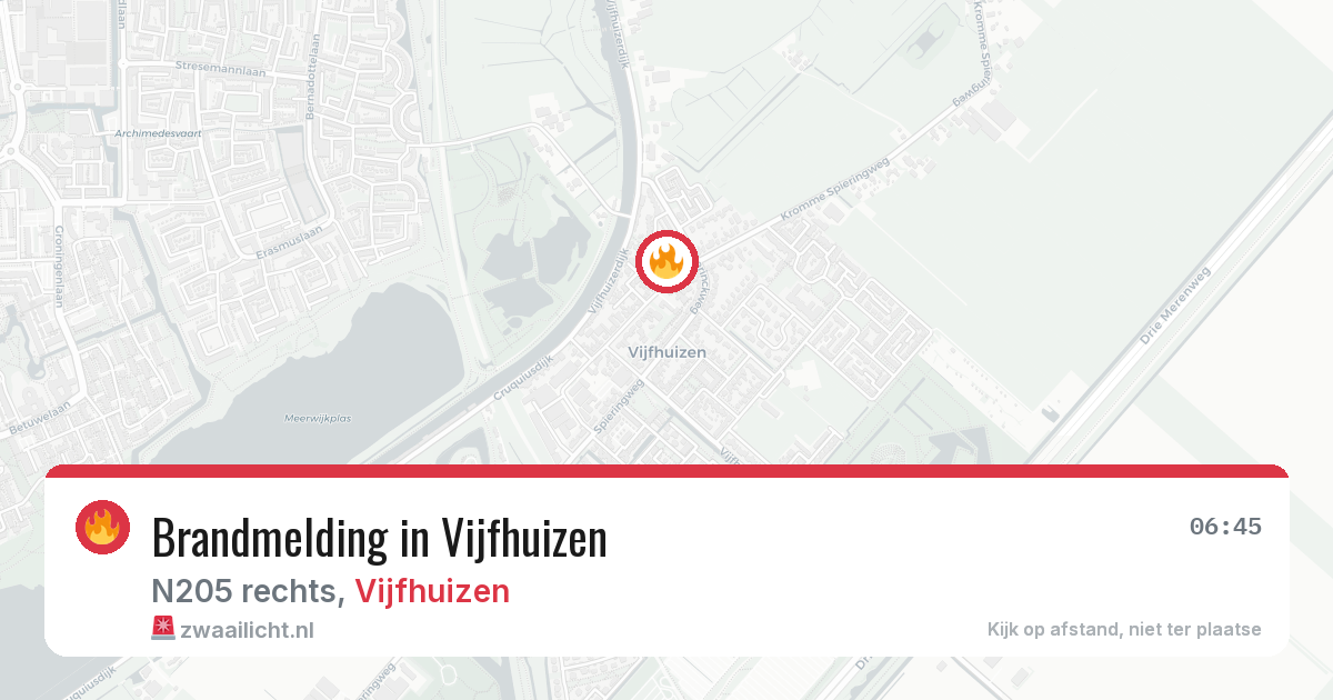 Brandmelding in Vijfhuizen — 22 mei 2026