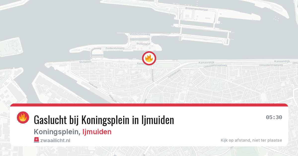 Gaslucht bij Koningsplein in Ijmuiden — 8 aug 2026
