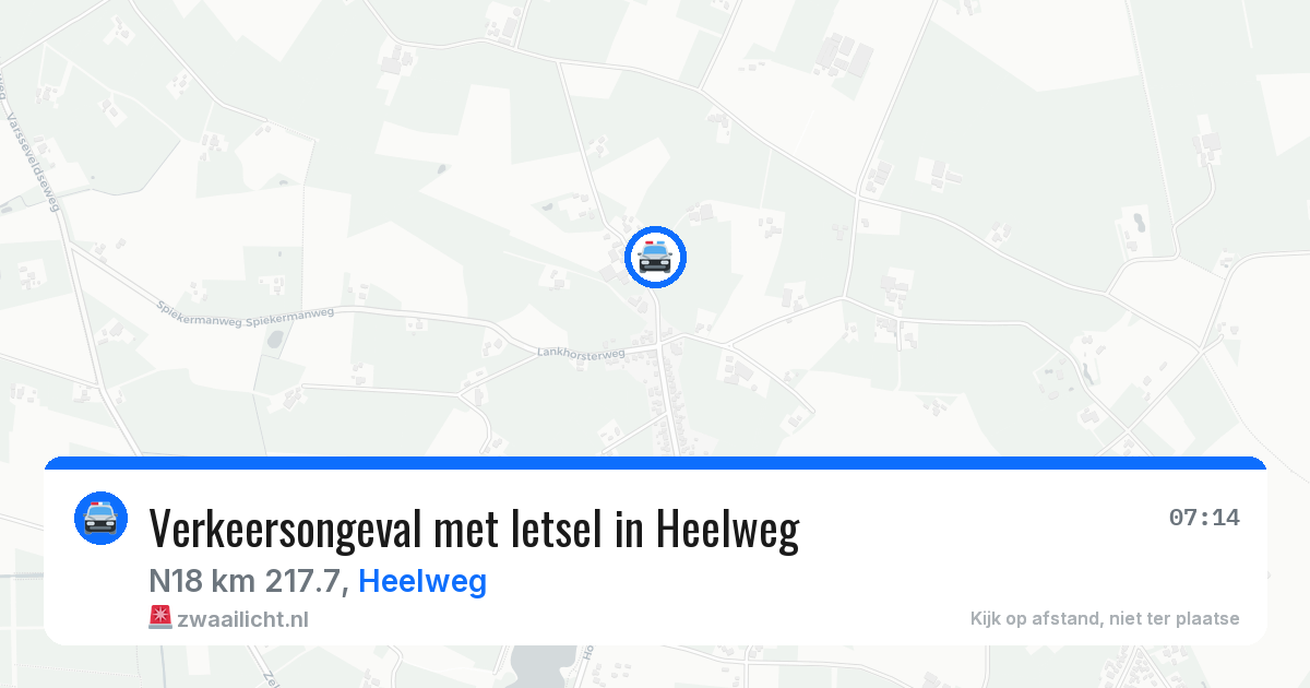 Verkeersongeval met letsel in Heelweg — 13 mei 2026