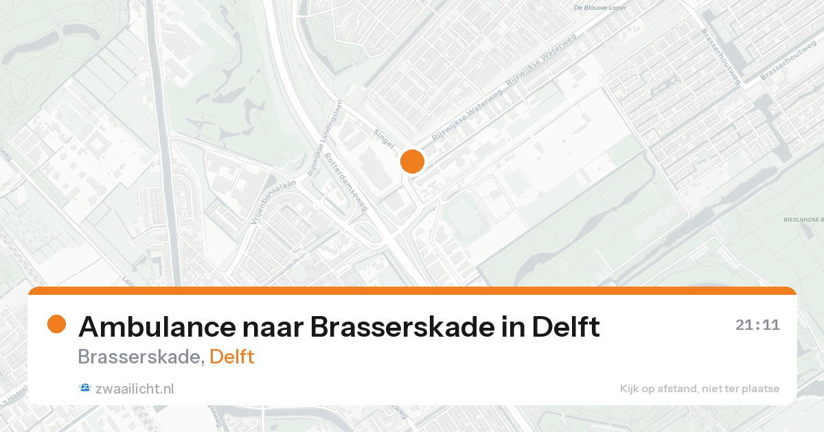Ambulance naar Brasserskade in Delft — 15 aug 2026