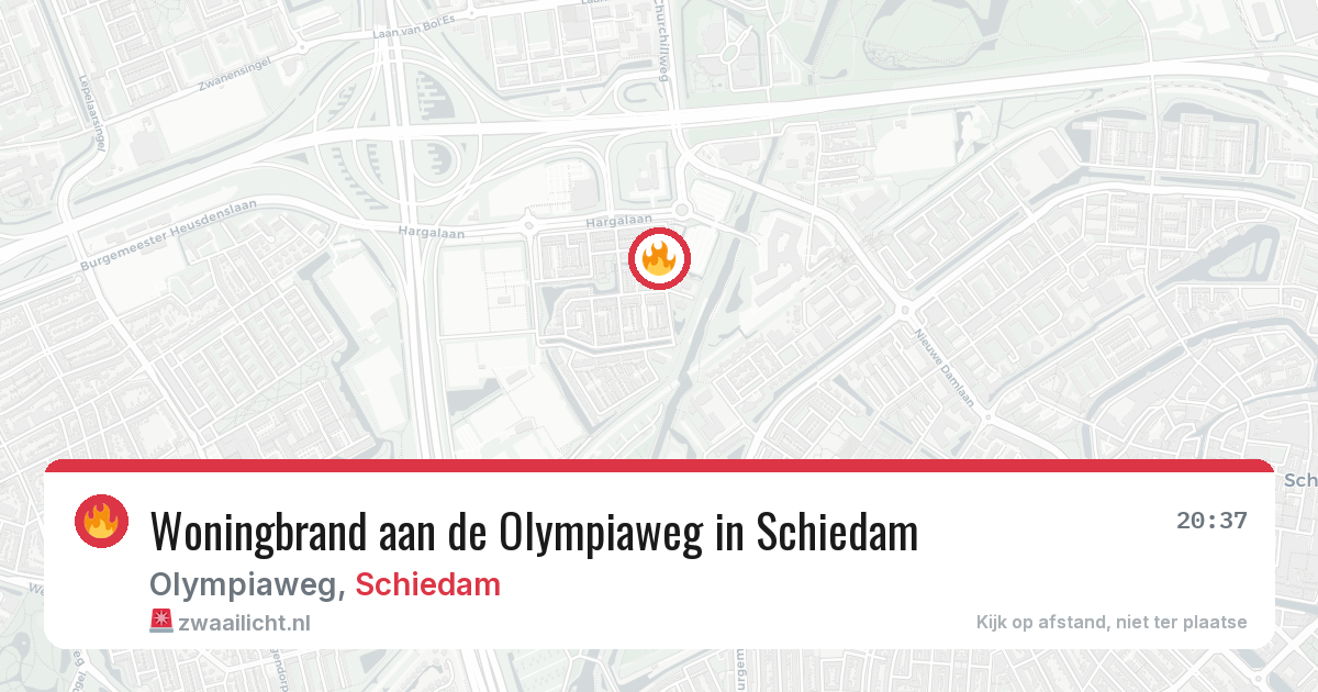 Woningbrand aan de Olympiaweg in Schiedam — 18 mrt 2026