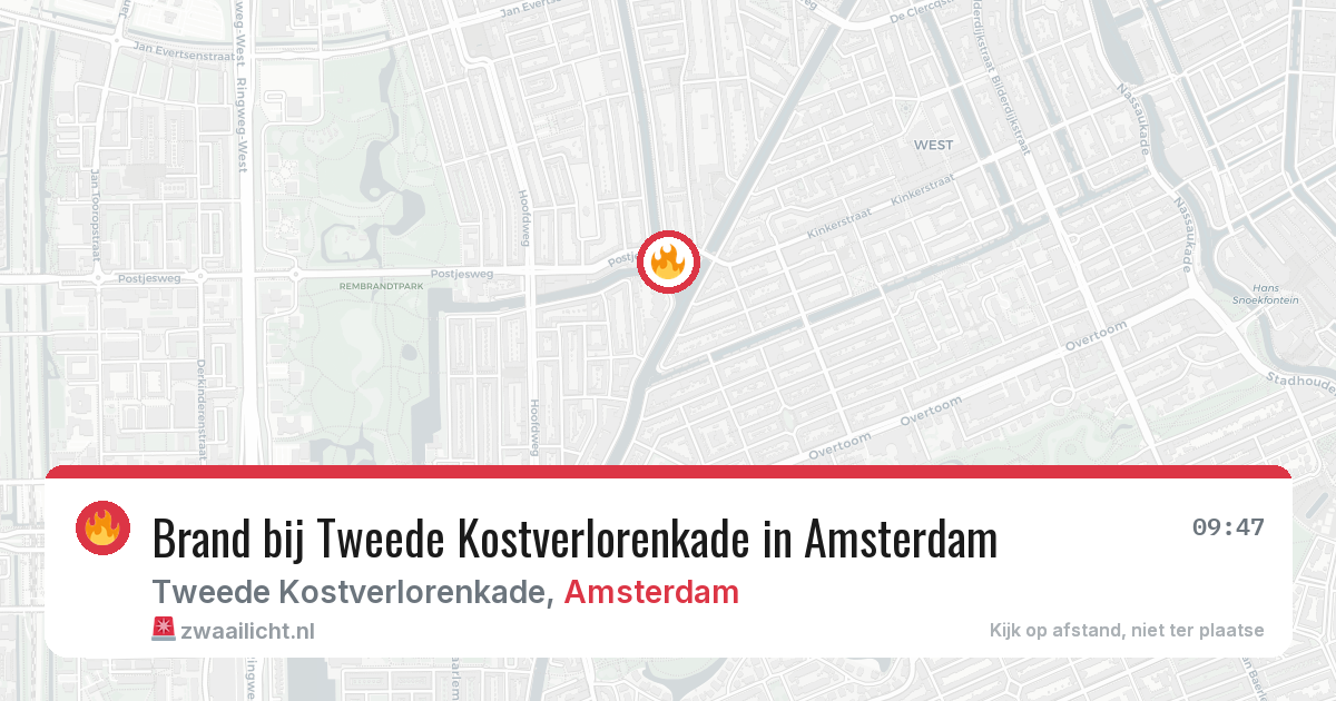 Brand bij Tweede Kostverlorenkade in Amsterdam — 29 jan 2026