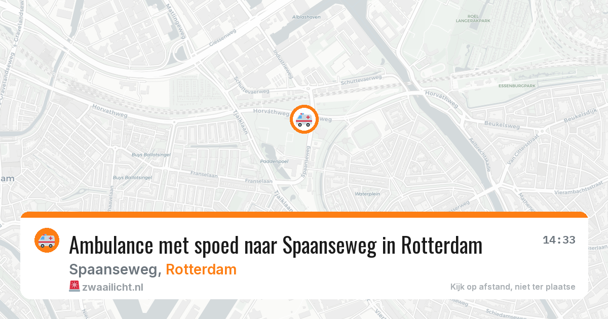 Ambulance met spoed naar Spaanseweg in Rotterdam — 10 aug 2026